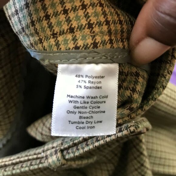 Talbots Pants Womens Sz 8P Petite Brown Plaid Signature‎ Boot Cut Stretch Dress - Picture 9 of 12